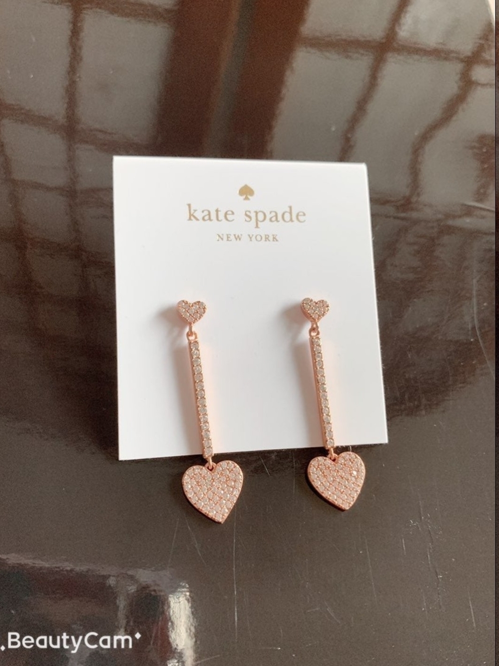 Kate Spade Rose Gold-Tone Heart Earrings